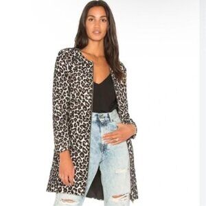 Cupcakes and Cashmere Adeltia Women’s Leopard Jacquard Long Line Zip Front Coat